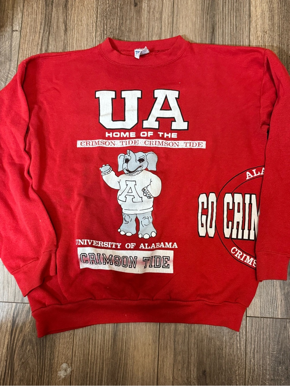 Crimson Tide Red Crewneck Sweatshirt vintage excellent condition front and back